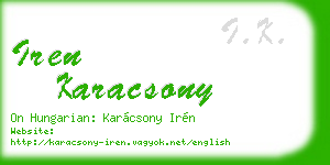 iren karacsony business card